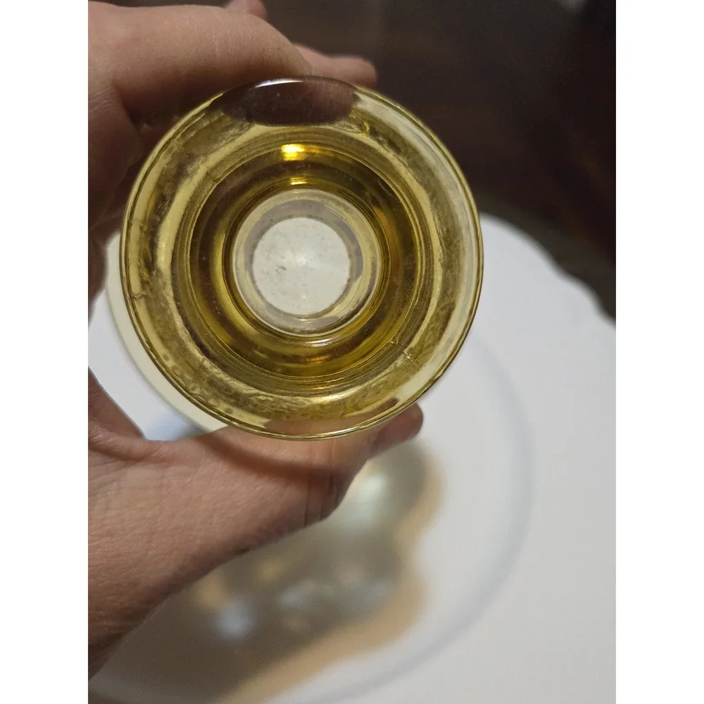 vintage amber depression glass candlestick holder 
